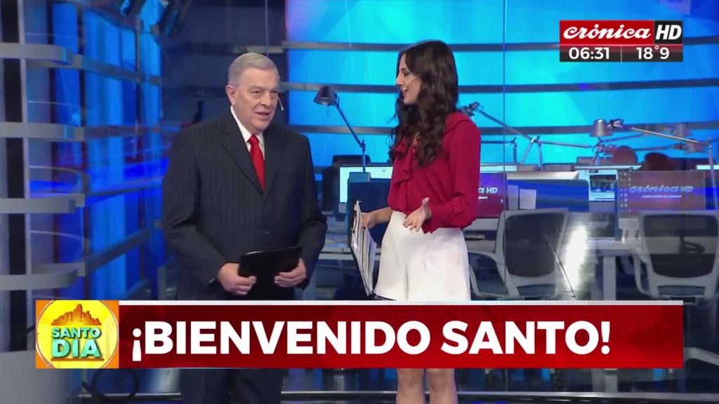 La particular arenga de Santo Biasatti en su debut en Crónica