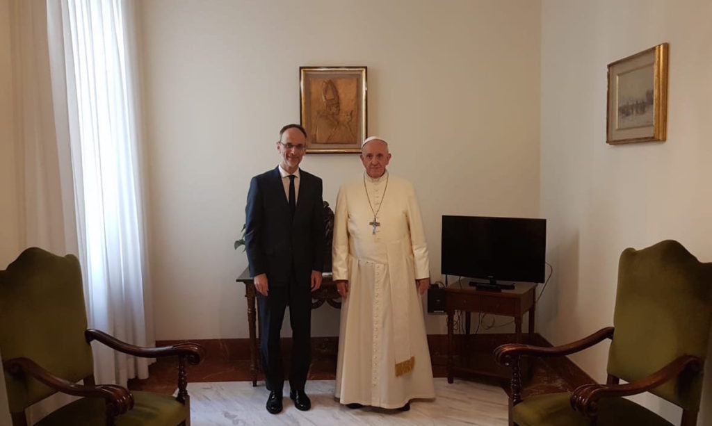 Balbín estuvo con el Papa Francisco
