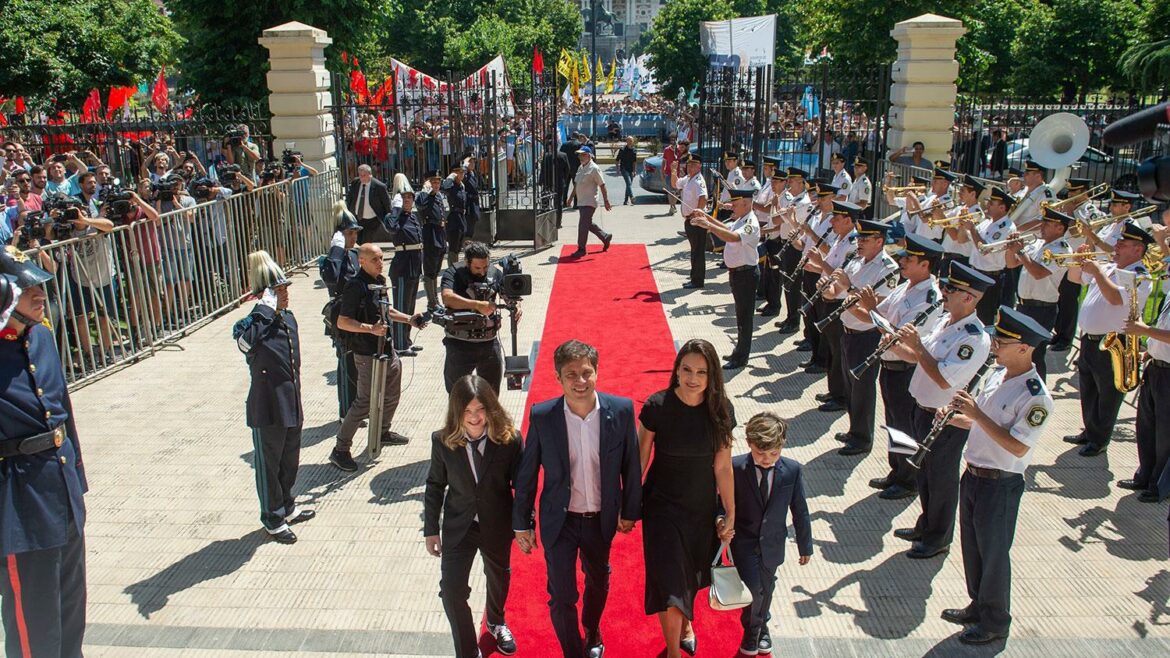 Los hijos de Kicillof fueron protagonistas en la asunción