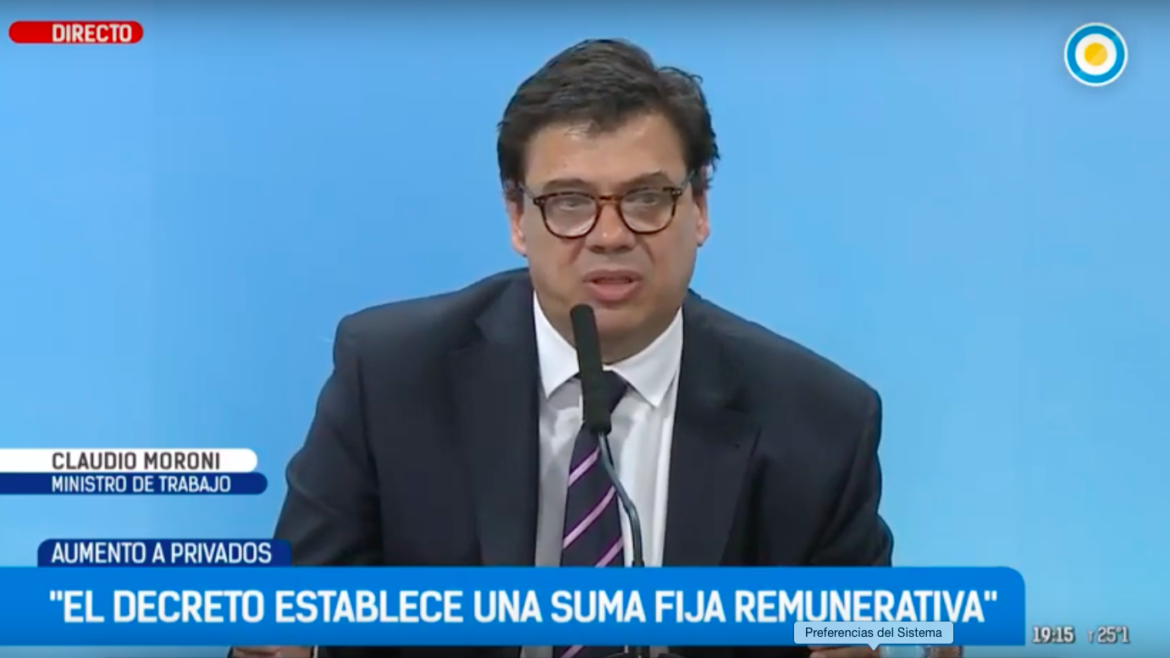 Expectativa de gremios chicos con Moroni por personería gremial