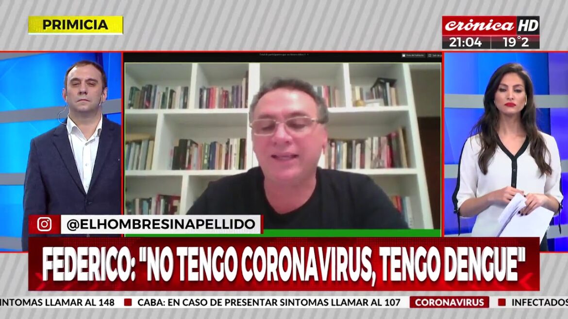 La placa de Crónica TV con su conductor: "El hombre sin apellido que tiene dengue"