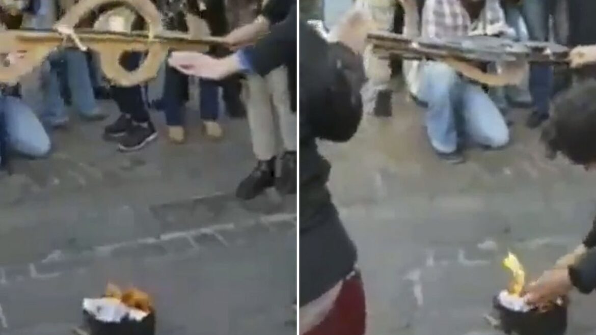 En una ceremonia del medioevo quemaron barbijos