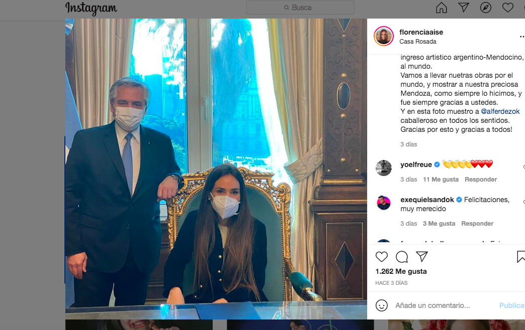 La "amiga" del presidente que se sentó en el sillón de Rivadavia