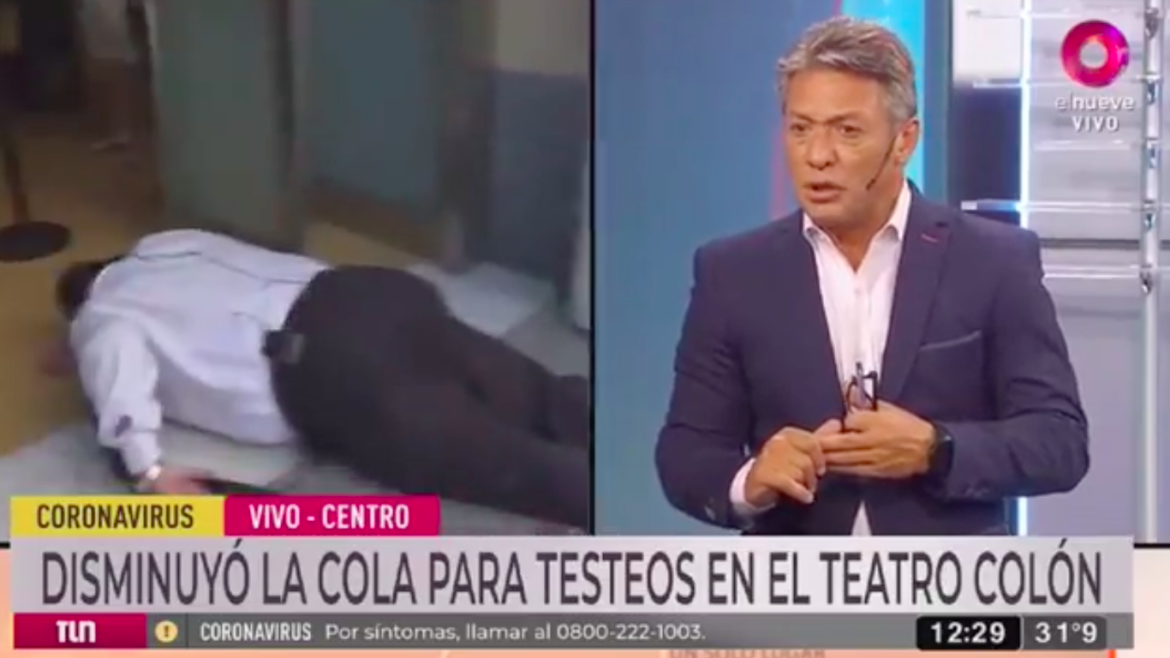 El momento de tensión por el desmayo de un movilero de canal 9