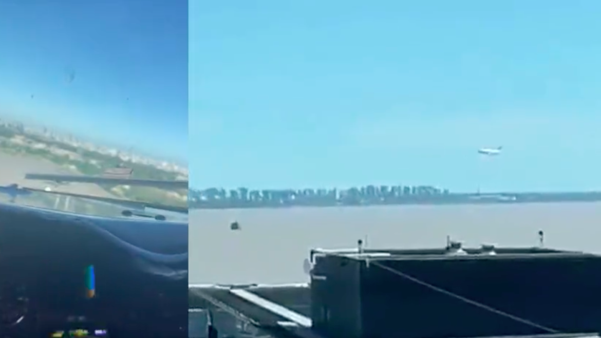 Video viral: cuál es la explicación de la maniobra arriesgada de un avión oficial en Aeroparque