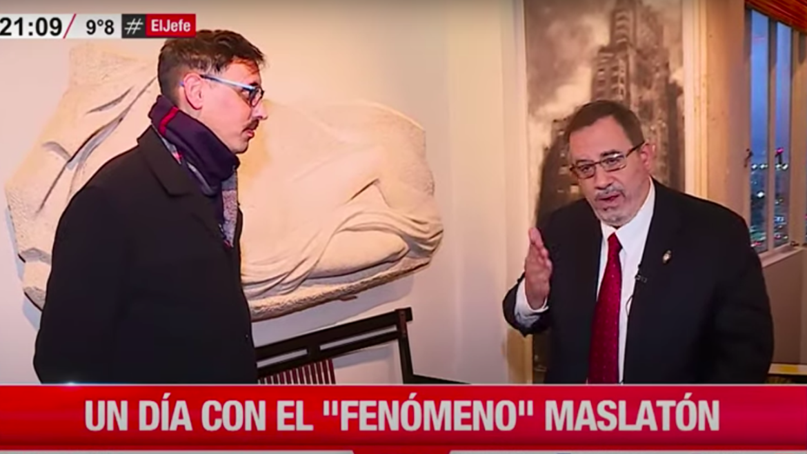 En C5N, Maslatón mostró "su lugar en el mundo" y su mujer le pegó a Milei por "machista"