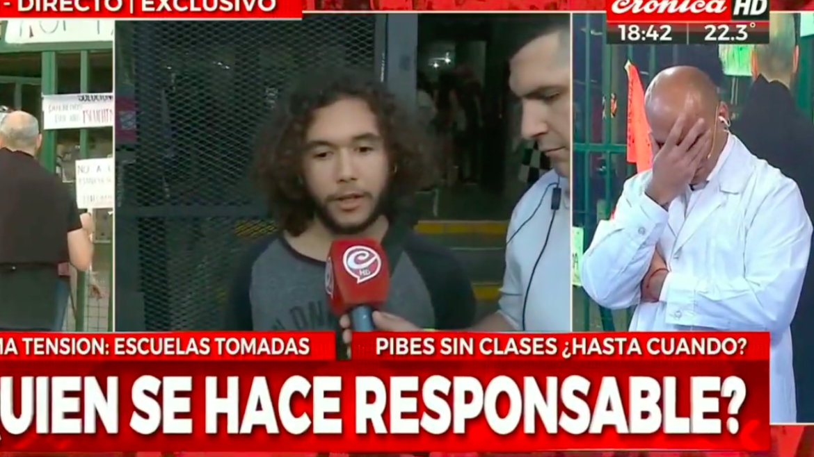 El Pelado de Crónica se vistió de maestro y pidió firmeza ante las tomas de escuelas