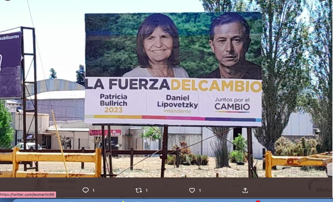 Doman salió a despegarse por un cartel de Bullrich en un predio de Independiente