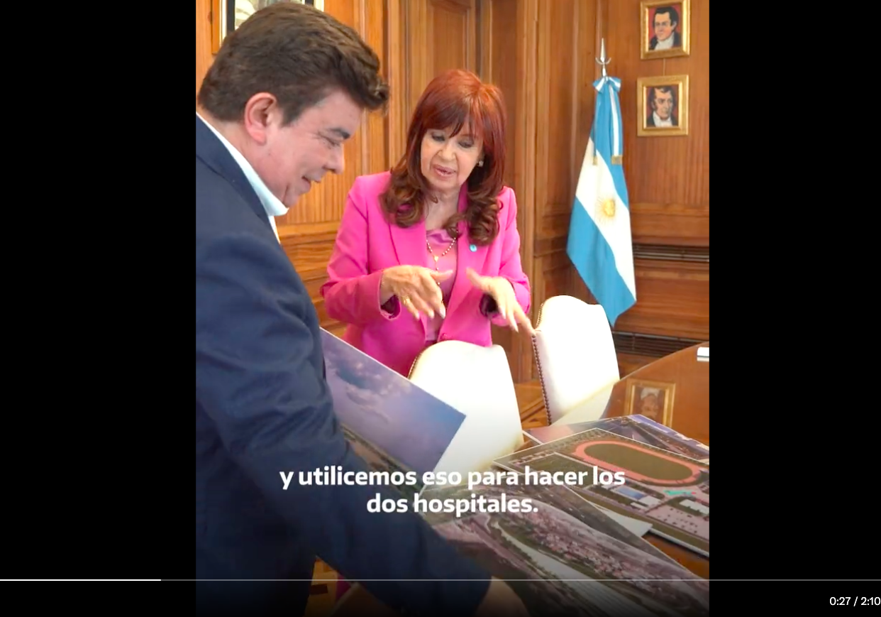 Cristina dice que tenía USD 100 millones para cambiar el Tango 01 pero hizo dos hospitales