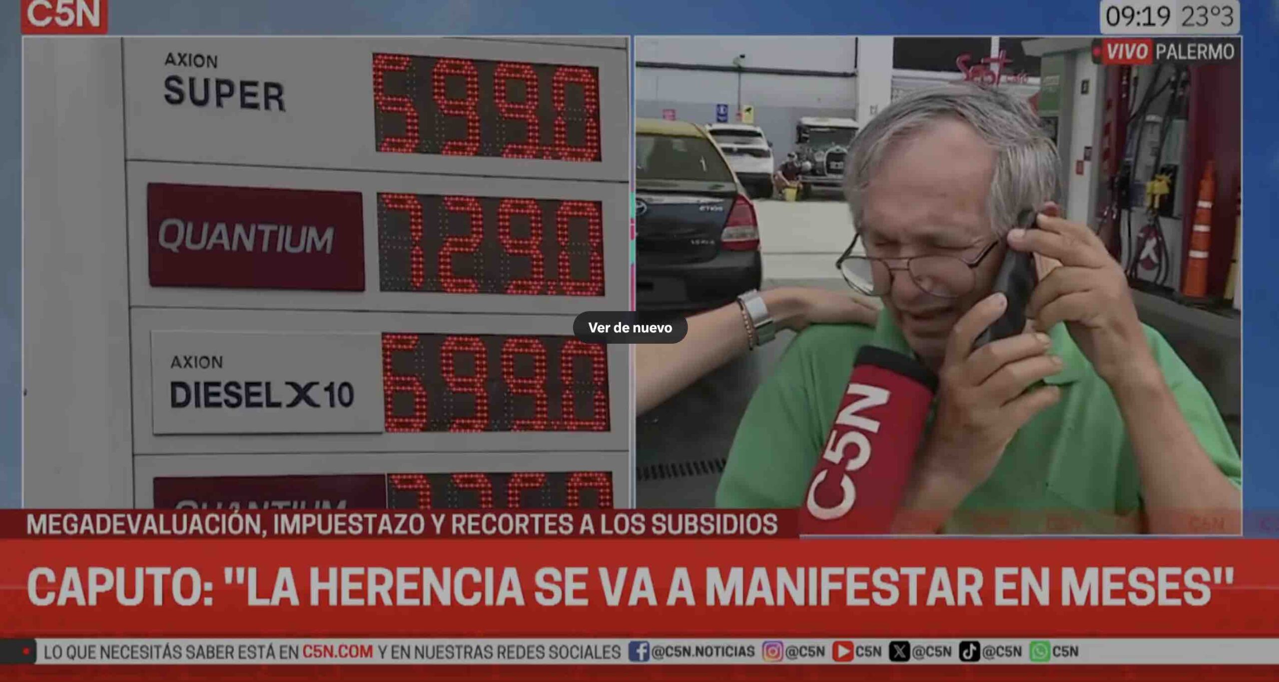 El blooper de C5N con el jubilado "quebrado" por las medidas de Milei