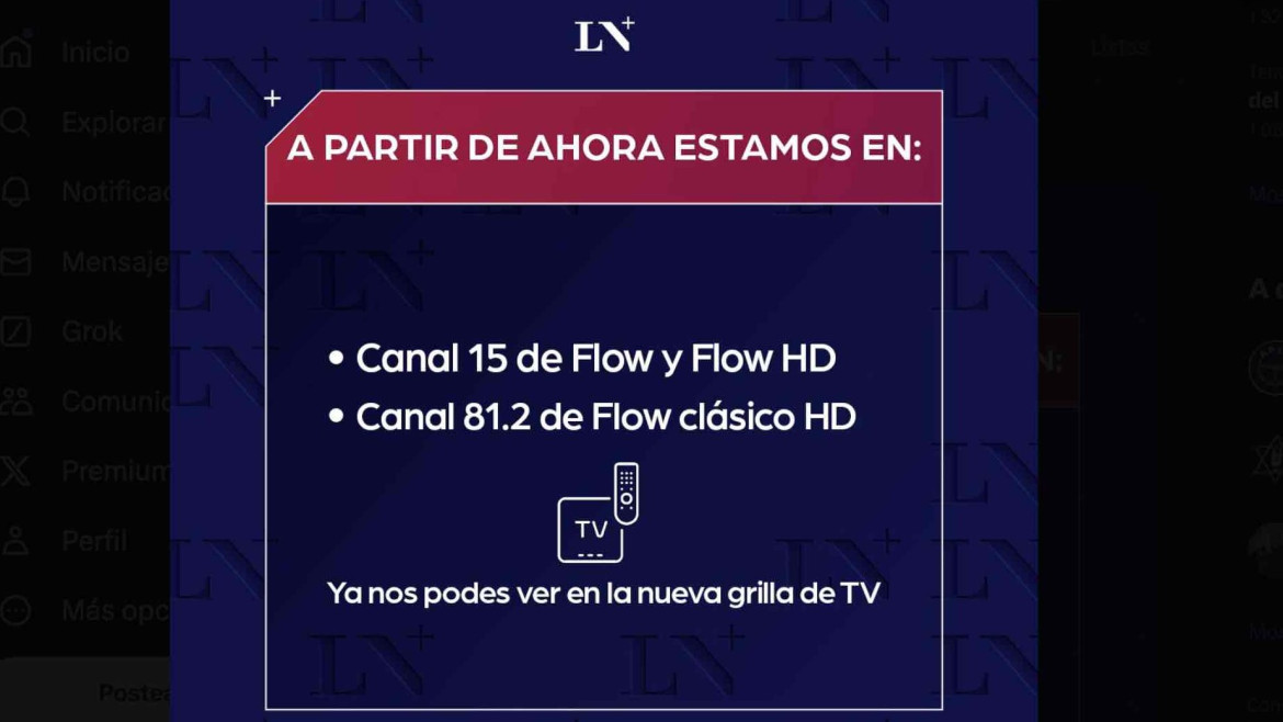 Flow sorprendió con un cambio en la grilla de los canales de noticias