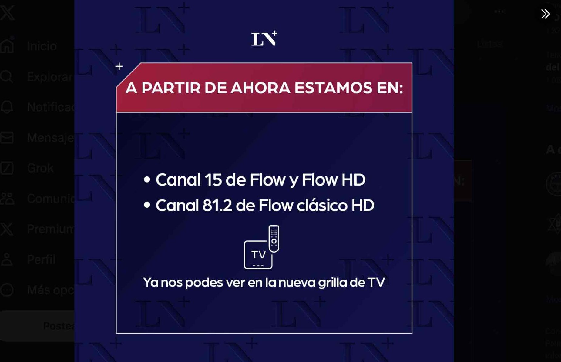 Flow sorprendió con un cambio en la grilla de los canales de noticias
