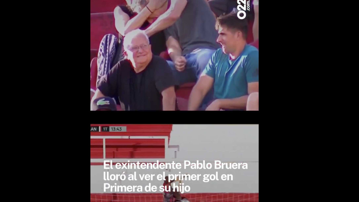 Un ex intendente lloró por el gol de su hijo en Primera