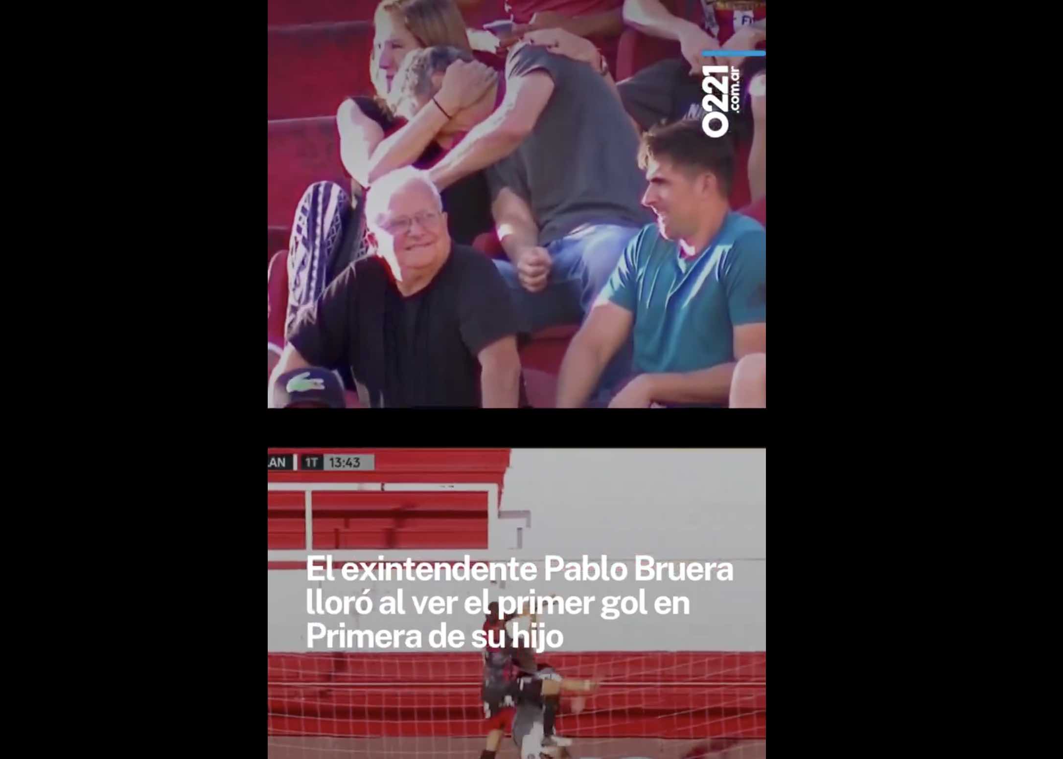 Un ex intendente lloró por el gol de su hijo en Primera