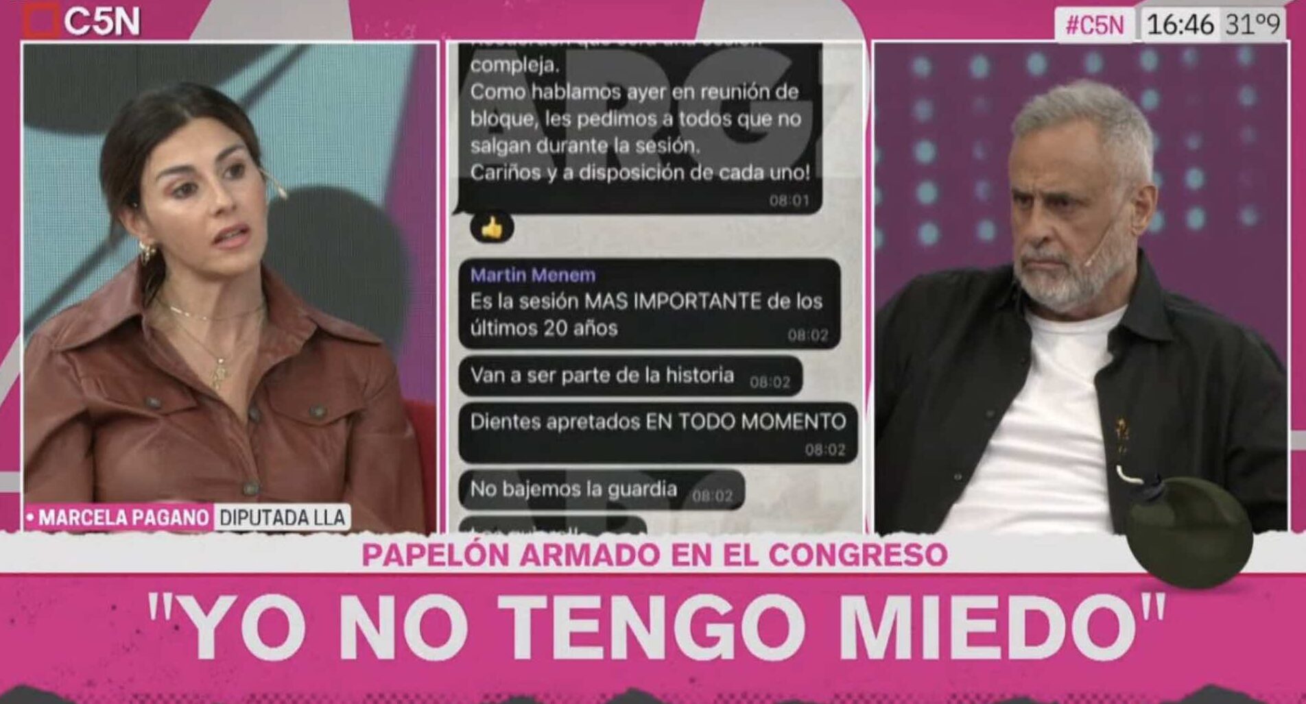 Pagano fue a C5N para explotar el "audio gate" de Martín Menem