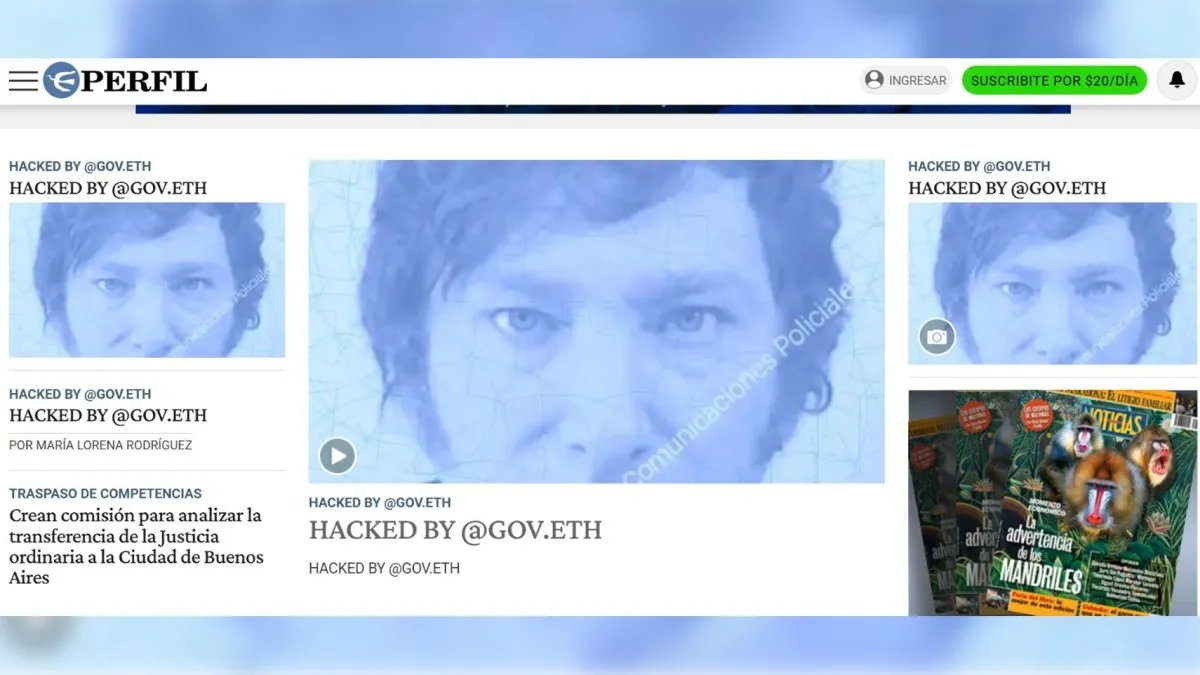Hackearon la web del diario Perfil