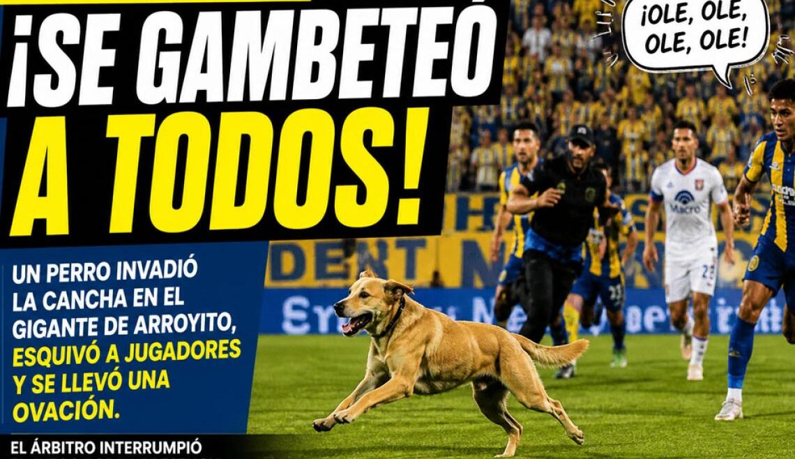 Un perro gambeteó a dos equipos en Rosario