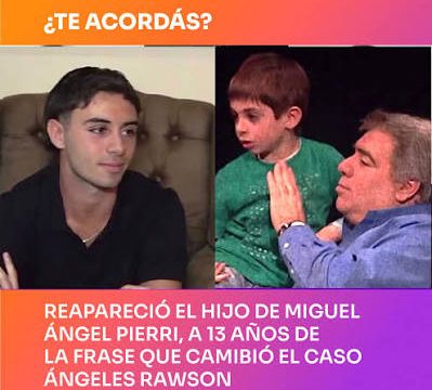 El hijo de Pierri creció y recordó su frase letal en un programa de TV