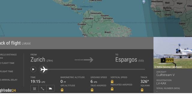 De regreso al país, el avión de "Chiqui" Tapia paró en Cabo Verde